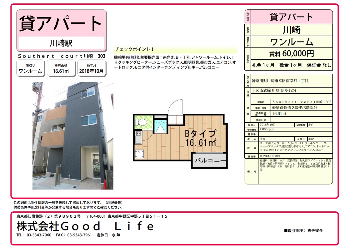 Southert Court川崎 中野周辺の不動産の事なら株式会社グッドライフ